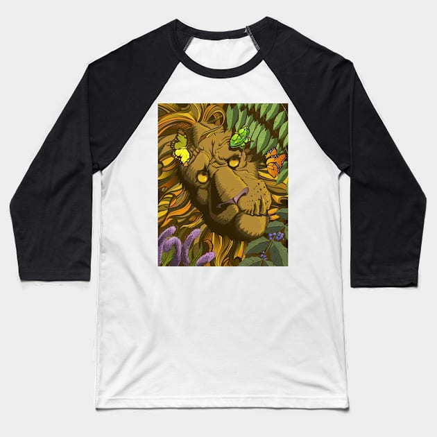 The Cowardly Lion Baseball T-Shirt by grosvenordesign